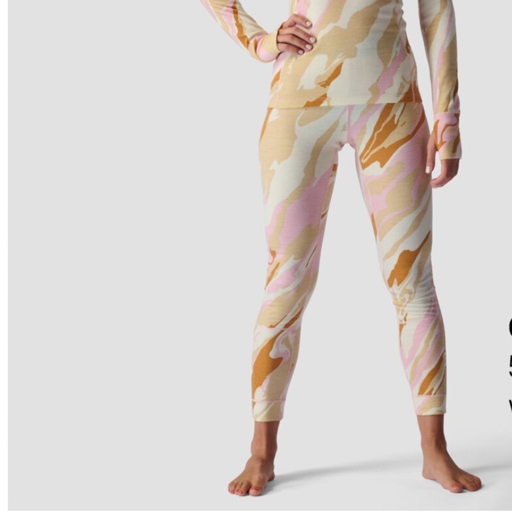 Backcountry Spruces Mid Weight Merino 3/4 Printed Bottom. Size L